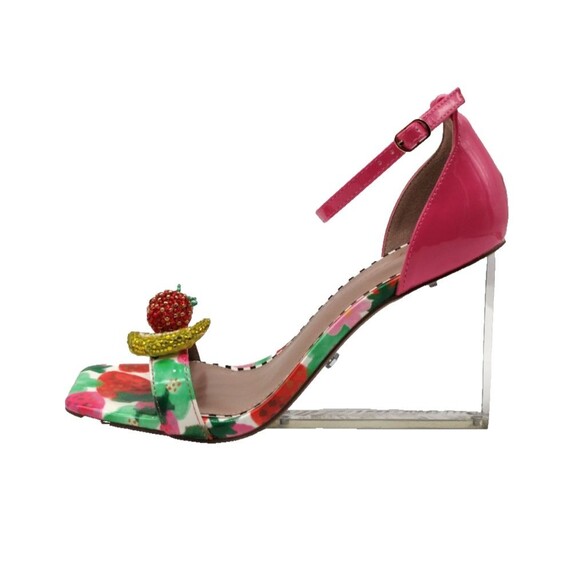 Betsey Johnson Women's Size 9.5 Harlen Berry Multi Rhinestone Ankle Strap Sandal - Picture 5 of 14